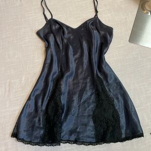 SOLD Vintage Victoria's Secret Blue/Gray Satin slip/ nighty. Size M